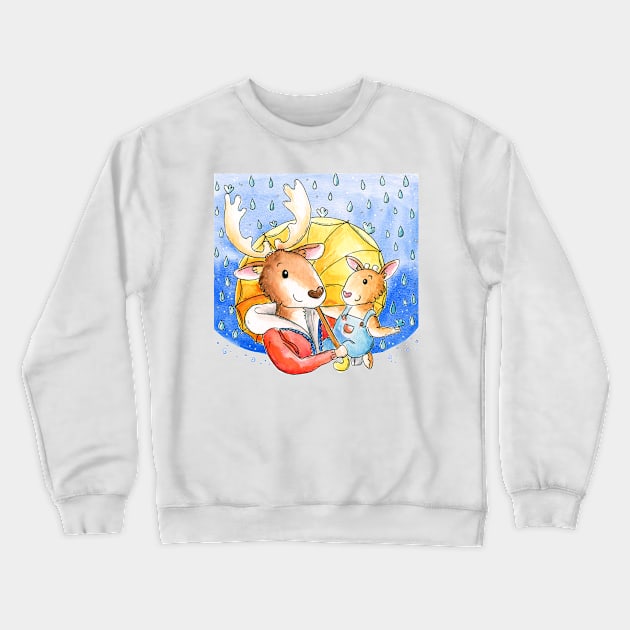 Rainy Days Crewneck Sweatshirt by Vicky Kuhn Illustration